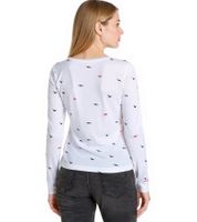 KangaROOS Damen Baumwoll-Sweatshirt stylisches Langarm-Shirt Rundhals-Pullover 86609137 Weiß
