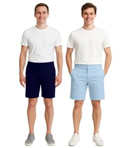 CASUAL FRIDAY Peterson Herren Freizeit-Bermuda Chino-Hose mit Leinen Baumwoll-Shorts kurze Hose 20504682 in Dunkelblau oder Hellblau