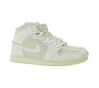 NIKE Air Jordan 1 Mid Damen Sneaker Echtleder Turnschuhe Mid-Top Sneaker BQ6472-201 Weiß/Hellbraun/Beige