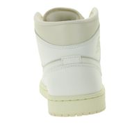 NIKE Air Jordan 1 Mid Damen Sneaker Echtleder Turnschuhe Mid-Top Sneaker BQ6472-201 Weiß/Hellbraun/Beige