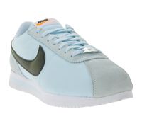 NIKE Cortez Damen Sneaker Retro Turnschuhe mit Echtleder Low-Top Sneaker DZ2795-401 Weiß/Hellblau/Schwarz