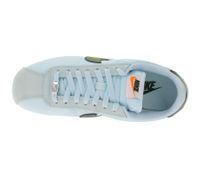 NIKE Cortez Damen Sneaker Retro Turnschuhe mit Echtleder Low-Top Sneaker DZ2795-401 Weiß/Hellblau/Schwarz