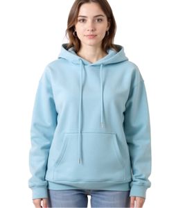 ZEGY Women's Hoodie, Simple Hooded Sweater with Kangaroo Pocket, Sweater 1077 Light Blue