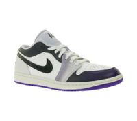 NIKE Air Jordan 1 Low Damen Sneaker Echtleder Turnschuhe Basketball Sneaker HF5759-101 Schwarz/Weiß/Lila/Grau
