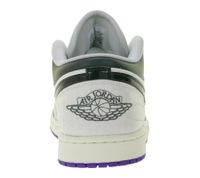 NIKE Air Jordan 1 Low Damen Sneaker Echtleder Turnschuhe Basketball Sneaker HF5759-101 Schwarz/Weiß/Lila/Grau