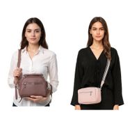 WOWZILLA Women's Handbag with Practical Compartments, Shoulder Bag, Fashionable Evening Bag, Pink