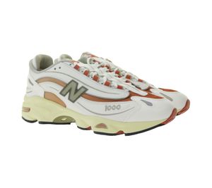 Baskets New Balance 1000 en cuir véritable, chaussures rétro pour femmes et hommes avec amorti ABZORB M1000CB, blanc/beige/rouge