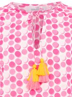 ZWILLINGSHERZ Women's Cotton Blouse Summer Blouse "Candy" with Dotted Pattern 33215-52 Pink/Orange