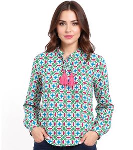 Blusa de verano para mujer ZWILLINGSHERZ Stargazing con estrellas 33184-64 Blanco/Azul/Rosa/Verde