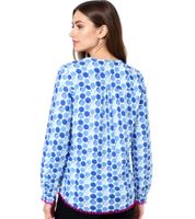 Blusa de verano ZWILLINGSHERZ para mujer, estilo túnica, 33215-86, azul/blanco/rosa
