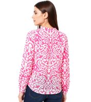 ZWILLINGSHERZ Ornamente Damen Sommer-Bluse Tunika-Shirt mit Quasten 33223-13 Orange/Weiß/Pink