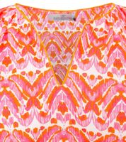 Chemisier tunique d'été ZWILLINGSHERZ Joyful pour femme avec ornements 33236-13 Orange/Rose/Blanc