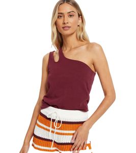 Haut d'été femme durable, haut asymétrique décontracté, chemise en coton 979632, bordeaux