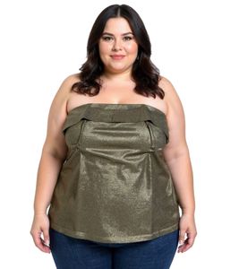 Haut bandeau d'été pour femme, chemise de festival, 956209 Doré