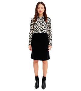 Jupe midi évasée pour femme, élégante jupe en maille, 970081, noire