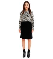Women's flared midi skirt, stylish knit skirt, 970081, black