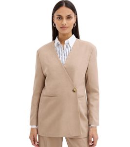 Blazer de noche elegante para mujer, blazer de otoño, blazer de negocios, blazer de algodón 945078 beige