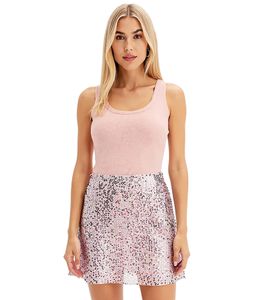 Damen Strick-Top Sommer-Top Rundhals-Shirt ärmellos 937285 Rosa