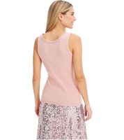 Damen Strick-Top Sommer-Top Rundhals-Shirt ärmellos 937285 Rosa
