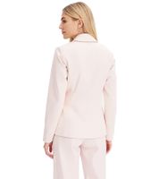 Stylish women's evening blazer with belt, business blazer, cotton blazer, 959825 pink