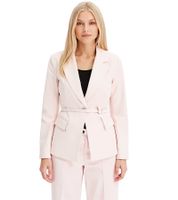 Stylish women's evening blazer with belt, business blazer, cotton blazer, 959825 pink