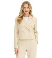 Stylish short blazer for women with decorative buttons. Evening blazer, business blazer, 950017 Beige