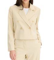 Stylish short blazer for women with decorative buttons. Evening blazer, business blazer, 950017 Beige