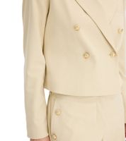 Stylish short blazer for women with decorative buttons. Evening blazer, business blazer, 950017 Beige