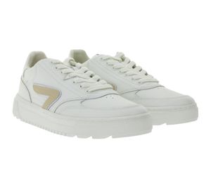 HUB Duke Women's Terry-Lined Sneakers, Genuine Leather Shoes, W50008L31-L10-947, White/Beige