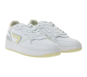 HUB Smash L31 Women's Terry-Lined Sneakers, Genuine Leather Shoes, W5008L31-L10-897, White/Beige