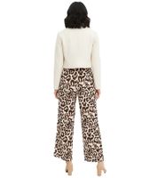 Pantalon large élégant pour femme, imprimé léopard, pantalon de tous les jours 943644, noir/beige