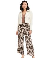 Pantalon large élégant pour femme, imprimé léopard, pantalon de tous les jours 943644, noir/beige