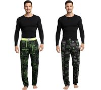 Pantalon de pyjama RE:COVERED X pour Xbox Series X. Élégant pantalon de pyjama noir/vert ou noir/vert fluo.