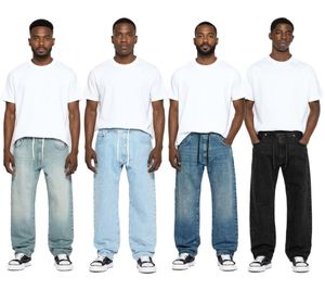 Stylish men's jogger-style denim baggy leg pants with tie belt BR-12000 in black or blue