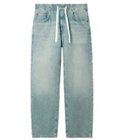 stylische Herren Jeans im Jogger-Stil Denim-Hose Baggy Leg mit Bindeband BR-12000 in Schwarz oder Blau