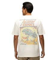 RE:COVERED X SUPERMAN DC Herren T-Shirt mit Comic-Print Baumwoll-Shirt Rundhals-Shirt RCWARN55 in Ecru-Weiß oder Khaki