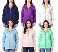 Felpa con cappuccio da donna ZEGY, felpa con cappuccio in cotone con zip 1083 in rosa, viola, blu navy, azzurro, bianco o verde menta