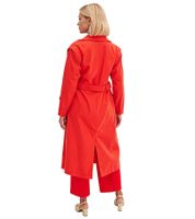 stilvoller Damen Mantel im Trenchcoat-Stil mit Reverskragen Business-Jacke in Khaki, Beige oder Rot