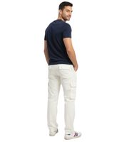 Stylish men's cargo jeans with multiple pockets, casual trousers in ecru, white/beige with 4 or 2 cargo pockets