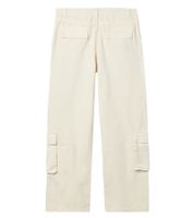 Stylish men's cargo jeans with multiple pockets, casual trousers in ecru, white/beige with 4 or 2 cargo pockets