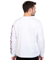 RE:COVERED X Nickelodeon - Camisa de manga larga para hombre con varios estampados de Bob Esponja, de algodón, con cuello redondo, en blanco