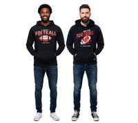 Felpa con cappuccio da uomo U.S. SPORT AMERICA con motivo a football, pullover in cotone, felpa casual in nero o blu scuro