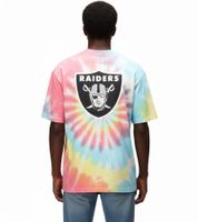 RE:COVERED X NFL Las Vegas Raiders - Camiseta de algodón con logo estampado para hombre, cuello redondo, disponible en gris/blanco o gris.