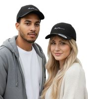 stylische FOKUS x DEF Snapback verstellbarer Snapback Trucker-Cap in Schwarz/Rot oder Schwarz/Weiß