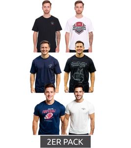 Pack de 2 camisetas básicas de algodón U.S. SPORT AMERICA para hombre, con cuello redondo y manga corta, en azul/negro, negro/blanco o azul/blanco