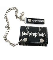 Cartera elegante de vinilo de la banda de rock galesa Lostprophets con el logo, negra/blanca