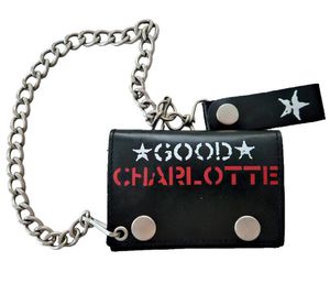 Good Charlotte Vinyl Stylish Welsh Rock Band Wallet with Logo Print, Black