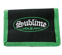 Sublime Stilvolle Band-Brieftasche mit Logo-Schriftzug Portemonnaie Schwarz/Grün