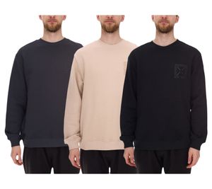 Pull homme STONES en coton, basique intemporel, manches longues, 400 g/m², gris foncé, noir ou beige