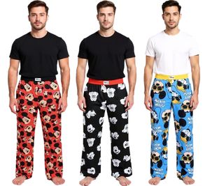 RE:COVERED X Disney Mickey Mouse Lounge Pants Men's Disney Print Cotton Pajama Pants RCDIF210 Black, Blue, or Red